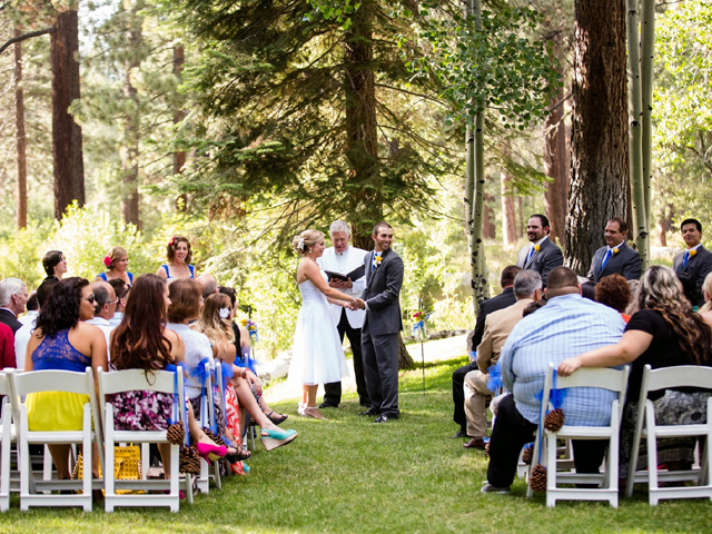 Wedding ceremony at Aspen Grove