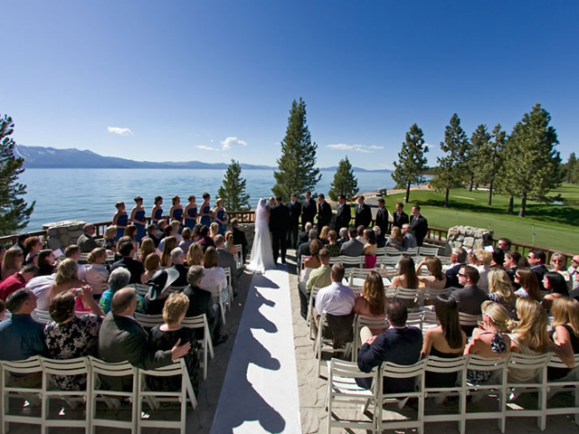 Wedding ceremony at Edgewood, Lake Tahoe