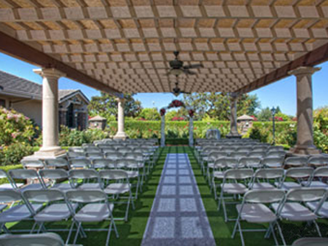 Ceremony site in the Rose Garden at Timber Creek Ballroom