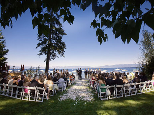 Outdoor ceremony at West Shore Cafe