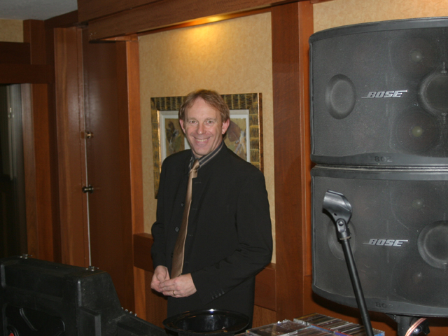 DJ playing at a Christmas party