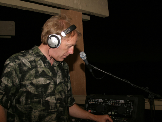 DJ working at radio/fireworks simulcast