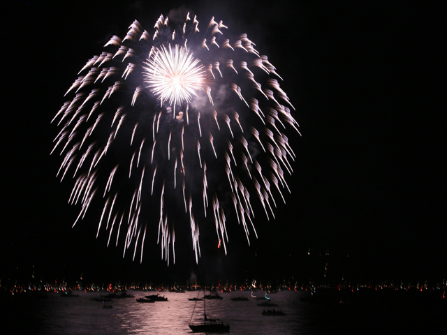 Fireworks over Lake Tahoe